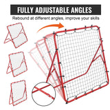 VEVOR Soccer Rebounder Rebound Net, Kick-Back 100x100 cm, Portable Football Training Gifts, Fully Adjustable Angles Goal Net, Aids & Equipment for Kids Teens & All Ages, Easy Set Up & Perfect Storage - Side View