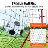 VEVOR Soccer Rebounder Rebound Net, Kick-Back 100x100 cm, Portable Football Training Gifts, Fully Adjustable Angles Goal Net, Aids & Equipment for Kids Teens & All Ages, Easy Set Up & Perfect Storage - Top-Down View