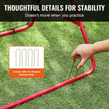VEVOR Soccer Rebounder Rebound Net, Kick-Back 100x100 cm, Portable Football Training Gifts, Fully Adjustable Angles Goal Net, Aids & Equipment for Kids Teens & All Ages, Easy Set Up & Perfect Storage - Rear View