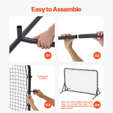 VEVOR 6x4FT Soccer Rebound Trainer Soccer Training Equipment Double-Sided Net - Top-Down View