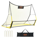 VEVOR Soccer Trainer, 2-IN-1 Portable Soccer Rebounder Net, Iron Soccer Practice Equipment, Sports Football Rebounder Wall with Portable Bag, Perfect for Team Solo Training, Passing, Volley