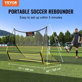 VEVOR Soccer Trainer, 2-IN-1 Portable Soccer Rebounder Net, Iron Soccer Practice Equipment, Sports Football Rebounder Wall with Portable Bag, Perfect for Team Solo Training, Passing, Volley - Front View