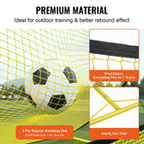 VEVOR Soccer Trainer, 2-IN-1 Portable Soccer Rebounder Net, Iron Soccer Practice Equipment, Sports Football Rebounder Wall with Portable Bag, Perfect for Team Solo Training, Passing, Volley - Top-Down View