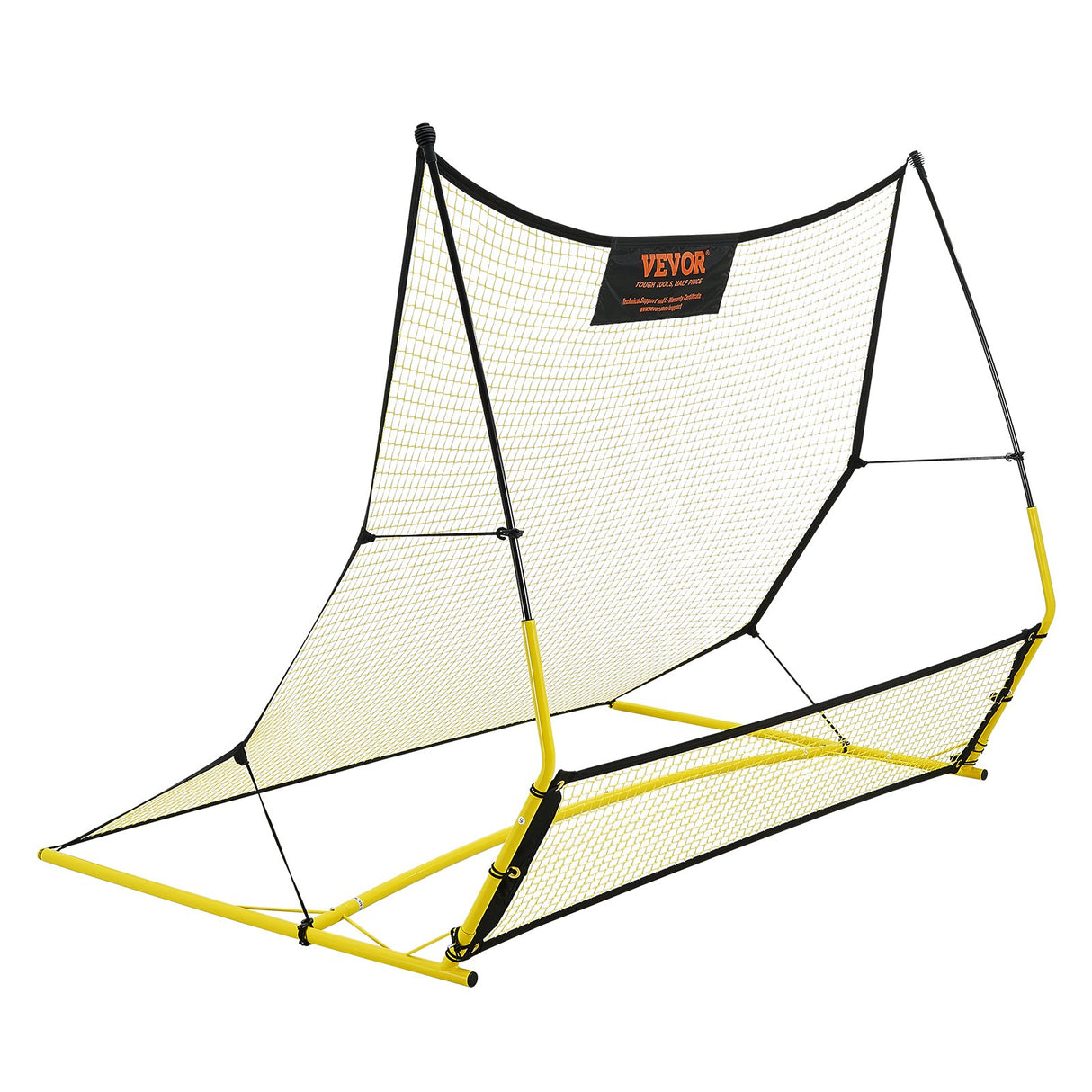 VEVOR Soccer Trainer, 2-IN-1 Portable Soccer Rebounder Net, Iron Soccer Practice Equipment, Sports Football Rebounder Wall with Portable Bag, Perfect for Team Solo Training, Passing, Volley