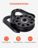 VEVOR 14.5 Ton Recovery Snatch Block Pulley Snatch 32,000 lbs Capacity ATV UTV - Rear View