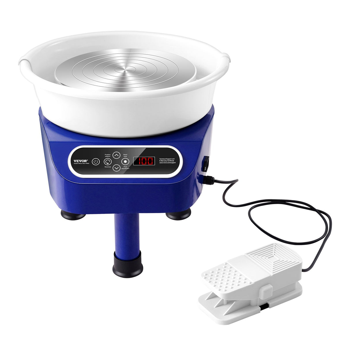 VEVOR Pottery Wheel, 10 inch Pottery Forming Machine, 350W Electric Wheel for Pottery with Foot Pedal and LCD Touch Screen, Direct Drive Ceramic Wheel