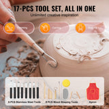 VEVOR Pottery Wheel, 10 inch Pottery Forming Machine, 350W Electric Wheel for Pottery with Foot Pedal and LCD Touch Screen, Direct Drive Ceramic Wheel with 3 Support Legs for DIY Art Craft, Pink - Close-Up Angle