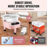VEVOR Pottery Wheel, 11 inch Pottery Forming Machine, 450W Electric Wheel for Pottery with Foot Pedal and LCD Touch Screen, Direct Drive Ceramic Wheel
