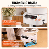 VEVOR Pottery Wheel, 11 inch Pottery Forming Machine, 450W Electric Wheel for Pottery with Foot Pedal and LCD Touch Screen, Direct Drive Ceramic Wheel