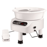 VEVOR Pottery Wheel, 11 inch Pottery Forming Machine, 450W Electric Wheel for Pottery with Foot Pedal and LCD Touch Screen, Direct Drive Ceramic Wheel with 3 Support Legs for DIY Art Craft, White - Low Angle