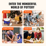 VEVOR Pottery Wheel, 11 inch Pottery Forming Machine, 450W Electric Wheel for Pottery with Foot Pedal and LCD Touch Screen, Direct Drive Ceramic Wheel with 3 Support Legs for DIY Art Craft, Blue - Top-Down View