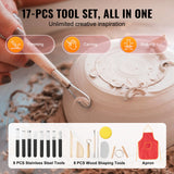 VEVOR Pottery Wheel, 10 inch Pottery Forming Machine, 350W Electric Wheel for Pottery with Foot Pedal and LCD Touch Screen, Direct Drive Ceramic Wheel with Shaping Tools for DIY Art Craft, Pink - Close-Up Angle