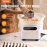 VEVOR Pottery Wheel, 11 inch Pottery Forming Machine, 450W Electric Wheel for Pottery with Foot Pedal and LCD Touch Screen, Direct Drive Ceramic Wheel with Shaping Tools for DIY Art Craft, White - Front View