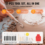 VEVOR Pottery Wheel, 11 inch Pottery Forming Machine, 450W Electric Wheel for Pottery with Foot Pedal and LCD Touch Screen, Direct Drive Ceramic Wheel with Shaping Tools for DIY Art Craft, White - Close-Up Angle