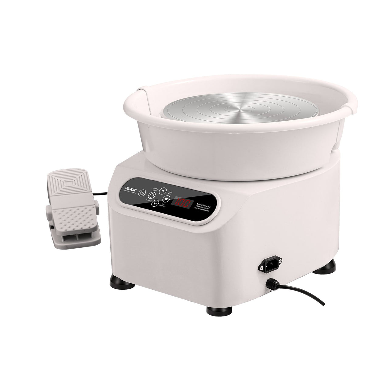 VEVOR Pottery Wheel, 11 inch Pottery Forming Machine, 450W Electric Wheel for Pottery with Foot Pedal and LCD Touch Screen, Direct Drive Ceramic Wheel with Shaping Tools for DIY Art Craft, White