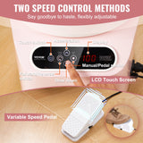 VEVOR Pottery Wheel, 11 inch Pottery Forming Machine, 450W Electric Wheel for Pottery with Foot Pedal and LCD Touch Screen, Direct Drive Ceramic Wheel with Shaping Tools for DIY Art Craft, Pink - Top-Down View