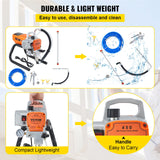 VEVOR High Pressure Airless Wall Paint Spray Gun Sprayer 600W Machine Spraying - 45-Degree Angle