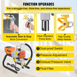 VEVOR High Pressure Airless Wall Paint Spray Gun Sprayer 600W Machine Spraying - Rear View