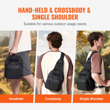 VEVOR Tactical Sling Bag 10L Military Rover Shoulder Sling Backpack Black - Top-Down View