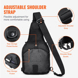 VEVOR Tactical Sling Bag 10L Military Rover Shoulder Sling Backpack Black - Rear View