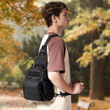 VEVOR Tactical Sling Bag 10L Military Rover Shoulder Sling Backpack Black - Low Angle