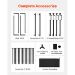 Over The Table Rod Stand with Clamps, 13"-42" Tall & 28"-98" Length Adjustable, 2 Packs Table Arch Stand, Tabletop Balloon Arch Frame for Wedding Birthday Party Christmas Decorations, Black