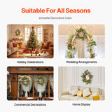 VEVOR Artificial Decorative Wreath 55.88 cm Pink Green with Daisies Year Round - 45-Degree Angle