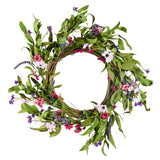 VEVOR Artificial Decorative Wreath 55.88 cm Pink Green with Daisies Year Round - Extra Image