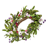 VEVOR Artificial Decorative Wreath 55.88 cm Pink Green with Daisies Year Round - Extra Image