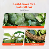 VEVOR Artificial Decorative Wreath 66.04 cm Green Eucalyptus Leaves Year Round - Top-Down View
