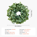 VEVOR Artificial Decorative Wreath 66.04 cm Green Eucalyptus Leaves Year Round - Close-Up Angle
