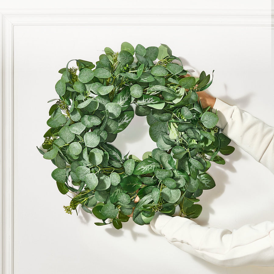 Artificial Decorative Wreath 66.04 cm Green Eucalyptus Leaves Year Round, image 8
