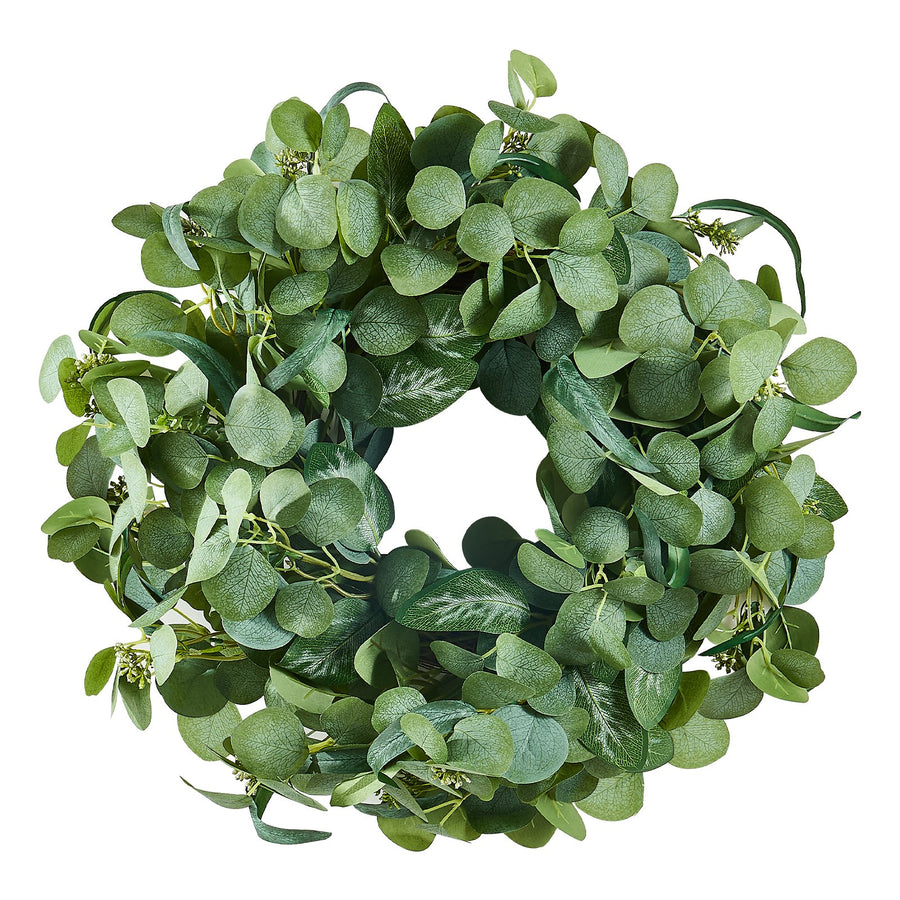 Artificial Decorative Wreath 66.04 cm Green Eucalyptus Leaves Year Round, image 9