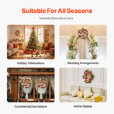 VEVOR Artificial Decorative Wreath 48.26 cm Pink Peonies Hydrangeas Year Round - 45-Degree Angle