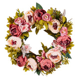 VEVOR Artificial Decorative Wreath 48.26 cm Pink Peonies Hydrangeas Year Round - Extra Image