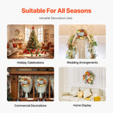 VEVOR Artificial Decorative Wreath 60.96 cm Red Orange Yellow Hydrangeas Roses - 45-Degree Angle