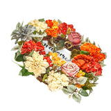 VEVOR Artificial Decorative Wreath 60.96 cm Red Orange Yellow Hydrangeas Roses - Extra Image