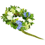 VEVOR Artificial Decorative Wreath 58.42 cm Blue White Green Hydrangeas Roses - Extra Image