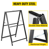 VEVOR A-Frame Sidewalk Sign 24"x36" Sidewalk Signs for Businesses Black Coated Steel Metal A-Frame Sign Slide-in Folding Sandwich Board Sidewalk Sign