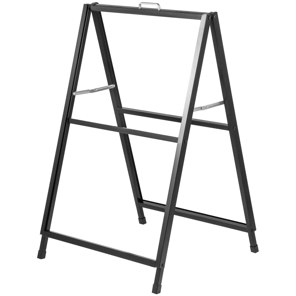 VEVOR A-Frame Sidewalk Sign 24"x36" Sidewalk Signs for Businesses Black Coated Steel Metal A-Frame Sign Slide-in Folding Sandwich Board Sidewalk Sign Double-Sided with 2 Corrugated Plastic Poster Boar
