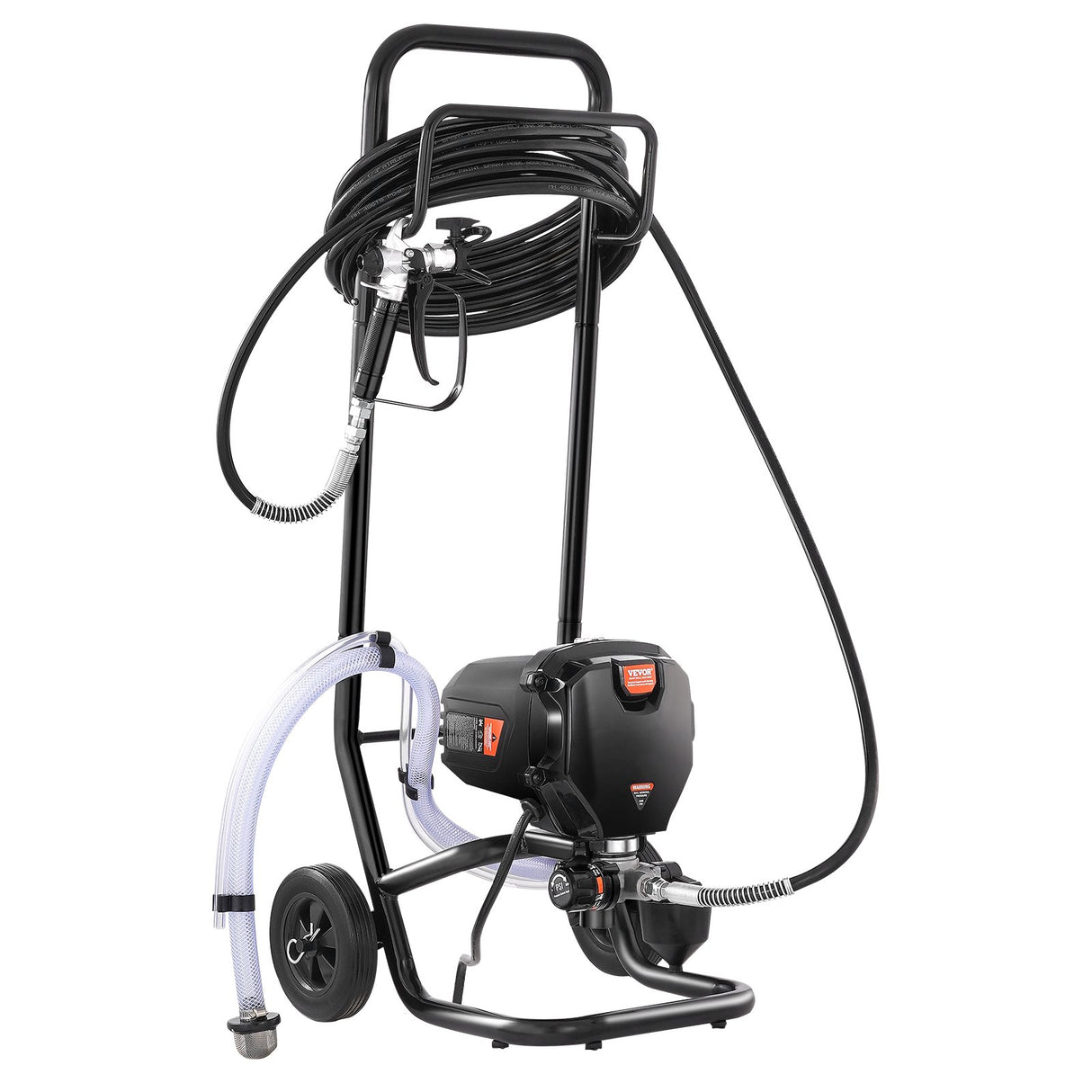 VEVOR Stand Airless Paint Sprayer, 750W 3000PSI High Efficiency Electric Airless Sprayer With Cart,
