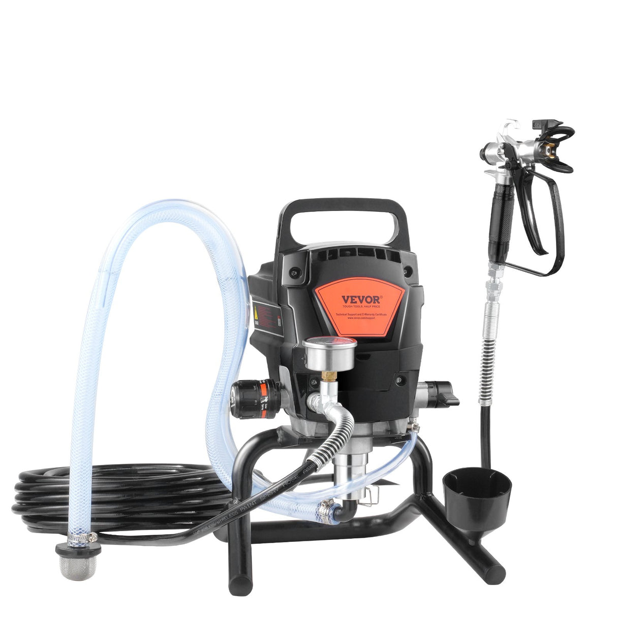 VEVOR Stand Airless Paint Sprayer, 950W 3000PSI High Efficiency Electric Airless Sprayer, Fine And Even Painting Effect, Handheld Paint Sprayers for Home Interior and Exterior Furniture and Fences