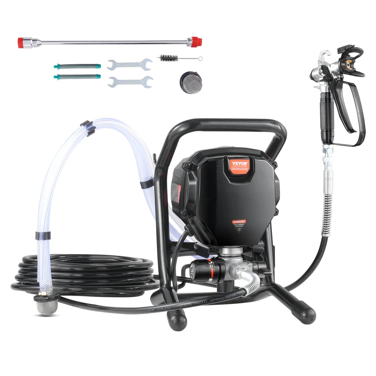 VEVOR Stand Airless Paint Sprayer, 750W 3000PSI High Efficiency Electric Airless Sprayer, Fine And Even Painting Effect, Handheld Paint Sprayers for Home Interior and Exterior Furniture and Fences
