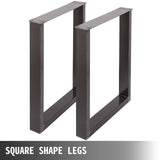 VEVOR 72 x 60 cm Dining Table Legs Office Table Legs Set of 2 Steel Table Legs Computer Desk Legs Steel Bench Legs Country Style Table Legs DIY Furniture Legs - Top-Down View