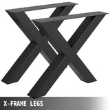 VEVOR Metal Table Legs 28.4 x 29.9 Inch Black Table Legs Premium steel table legs with X-frame style Steel Bench Legs Country Style Table Legs Furniture Leg Perfect for Coffee Store Home Office Bar - Top-Down View