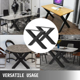 VEVOR Metal Table Legs 28.4 x 29.9 Inch Black Table Legs Premium steel table legs with X-frame style Steel Bench Legs Country Style Table Legs Furniture Leg Perfect for Coffee Store Home Office Bar - Close-Up Angle