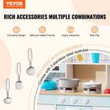 VEVOR Kitchen Playset Kids Pretend Cooking Play Toy 24 Piece Accessories White - Front View