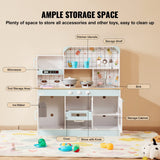 VEVOR Kitchen Playset Kids Pretend Cooking Play Toy 24 Piece Accessories White - 45-Degree Angle