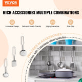 VEVOR Kitchen Playset Kids Pretend Cooking Play Toy 24 Piece Accessories White - Front View