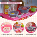 VEVOR Kitchen Playset Kids Pretend Cooking Play Toy 48 Piece Accessories Pink - 45-Degree Angle